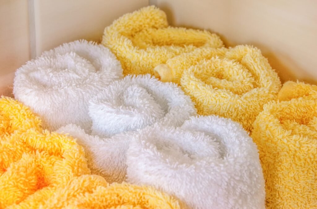 Dog towels stored neatly inside drawers